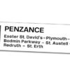 Paddington - Penzance Intercity Black Window Label No Loco Sign Paddington - Penzance Intercity Black Window Label No Loco Sign