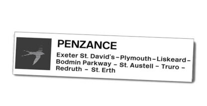 Paddington - Penzance Intercity Black Window Label No Loco Sign