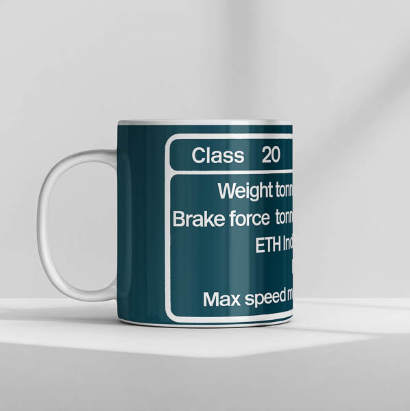 BR Blue Class 20 Data Panel Mug BR Blue Class 20 Data Panel Mug