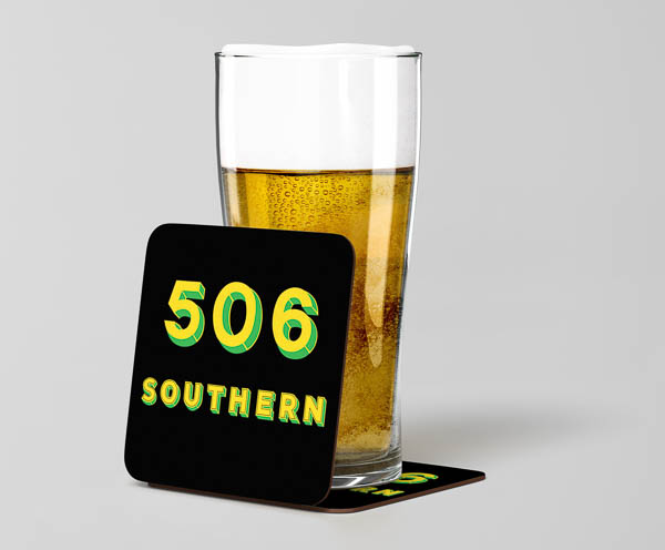 506 text Beer Coaster
