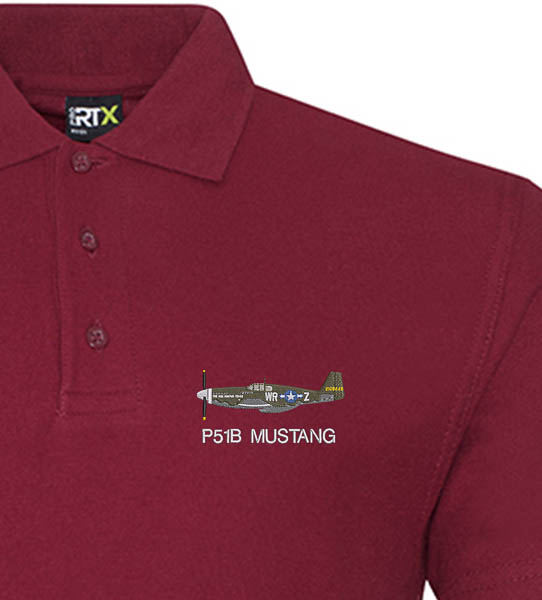 P51B WR-Z 354th FS Burgundy Polo