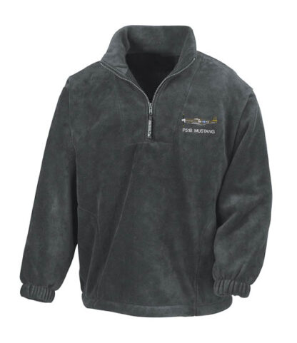 P51B WR-Z 354th FS Grey Zip Neck Fleece