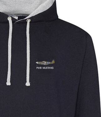 P51B WR-Z 354th FS Navy and heather hoodie