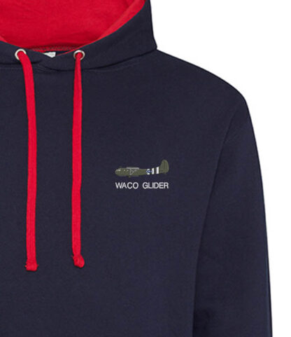 Navy and Red hoodie Waco Glider