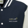 Navy Blue and White Varsity Jacket Waco Glider Navy Blue and White Varsity Jacket Waco Glider