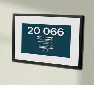 20066 Number DP BR Blue Framed Data Panel