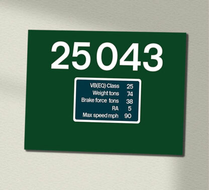 25043 Last BR Green Class 25 Limited Edition Data Panel Sign