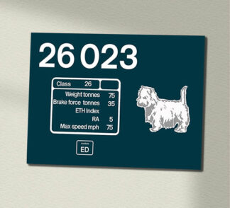 26023 BR Blue Scotty dog Data Panel Sign