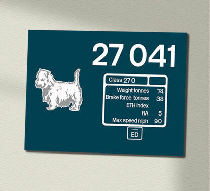 27041 BR Blue Scotty dog Data Panel Sign