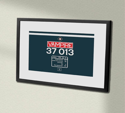 37013 BR Blue with name Framed Data Panel