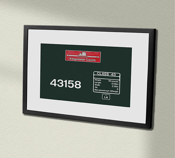 43158 GWR Green with name Framed Data Panel 43158 GWR Green with name Framed Data Panel