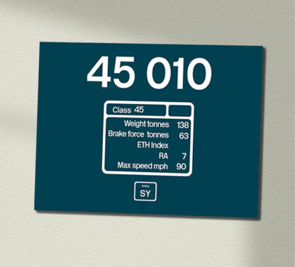 45010 BR Blue data plate Data Panel Sign