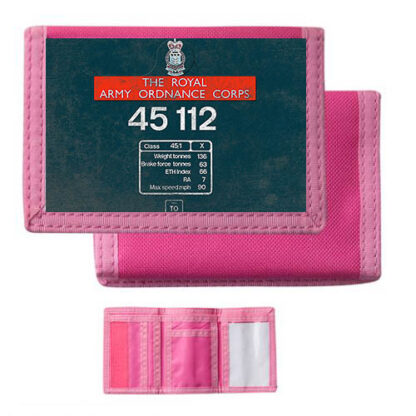 45112 With name weathered Pink Nylon Wallet