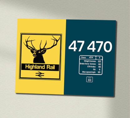 47470 BR Blue Highland Stag Special Edition - needs better highland stag graphic Data Panel Sign