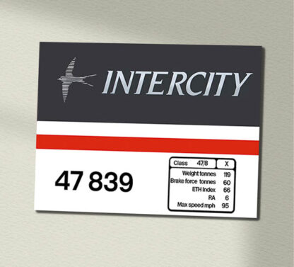 47853 Intercity Swift Clear Data Panel Sign