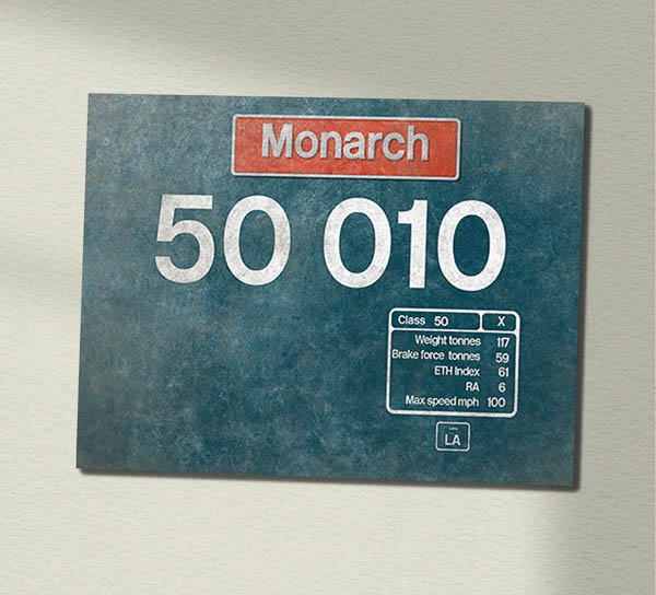 50010 LL with name weathered Data Panel Sign 50010 LL with name weathered Data Panel Sign