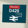 50029 D429 BR Blue with name Data Panel Sign