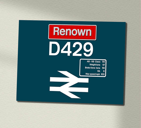 50029 D429 BR Blue with name Data Panel Sign 50029 D429 BR Blue with name Data Panel Sign