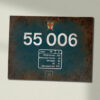 55006 BR Blue data plate flame cut Data Panel Sign 55006 BR Blue data plate flame cut Data Panel Sign