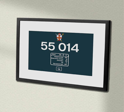 55014 BR Blue data plate Framed Data Panel