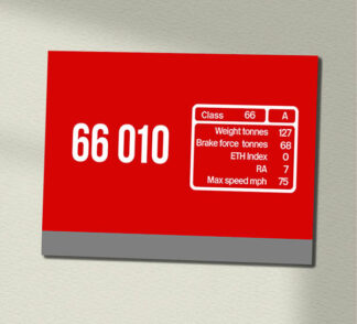 66010 DB Schenker Red Clear Data Panel Sign