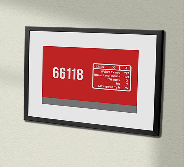 66118 DB Schenker Red Clear Framed Data Panel 66118 DB Schenker Red Clear Framed Data Panel