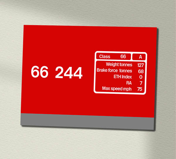 66244 DB Schenker Red Clear Data Panel Sign 66244 DB Schenker Red Clear Data Panel Sign