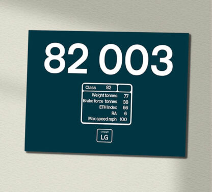 82003 BR Blue data plate Data Panel Sign