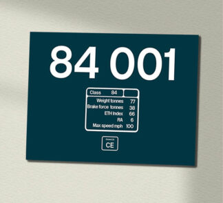 84001 BR Blue data plate Data Panel Sign