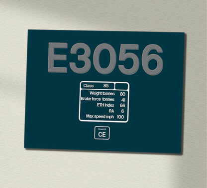 85 E3056 BR Blue data plate Data Panel Sign