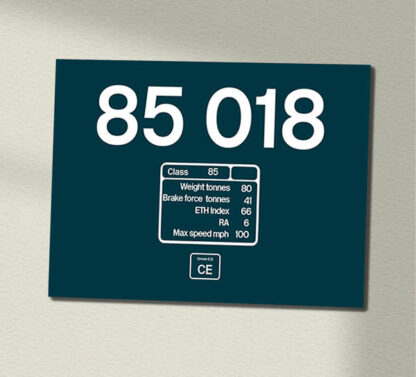 85018 BR Blue data plate Data Panel Sign