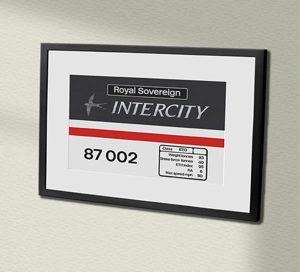 87002 Intercity Swift with name Clear Framed Data Panel 87002 Intercity Swift with name Clear Framed Data Panel