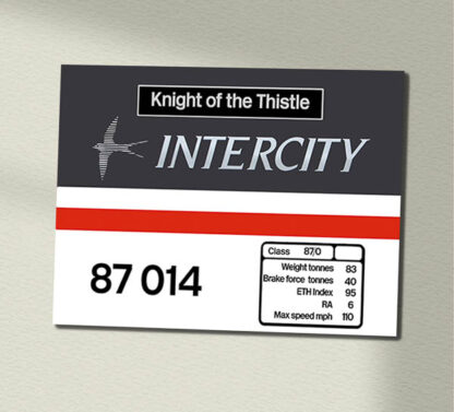 87014 Intercity Swift Clear Data Panel Sign