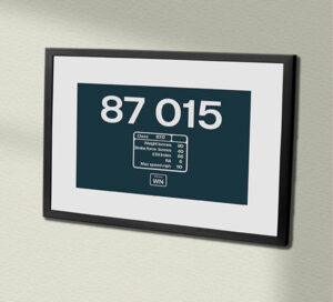 87015 BR Blue data plate Framed Data Panel