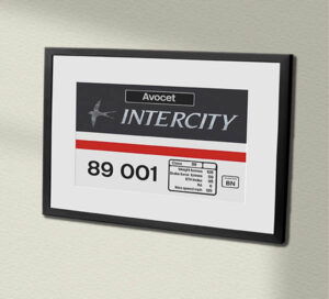 89001 Intercity Swift Clear with name Framed Data Panel