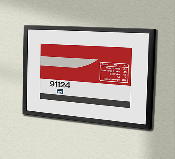 91124 LNER Clear Framed Data Panel 91124 LNER Clear Framed Data Panel