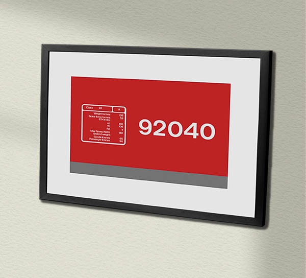 92040 DB Schenker Red Clear Framed Data Panel 92040 DB Schenker Red Clear Framed Data Panel