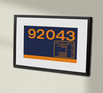 92043 GBRF Clear Framed Data Panel