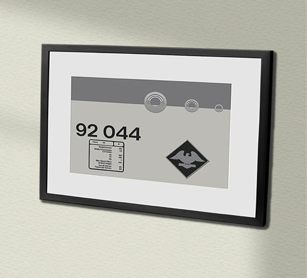 92044 RF Eurotunnel with name Framed Data Panel 92044 RF Eurotunnel with name Framed Data Panel