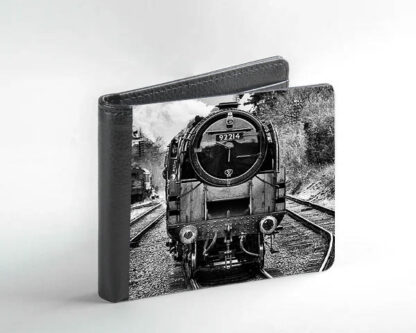 Black and White BR Standard 9F Steam loco Faux Leather Wallet