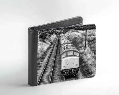 Black and white class 45 hauled train Faux Leather Wallet