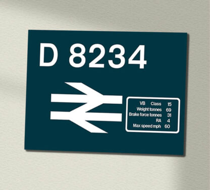 Class 15 D8234 BR Blue Data Panel Sign