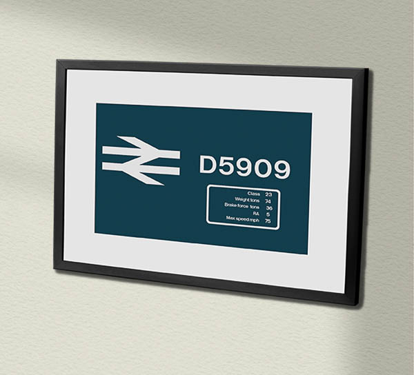 Class 23 D5909 BR Blue Framed Data Panel Class 23 D5909 BR Blue Framed Data Panel