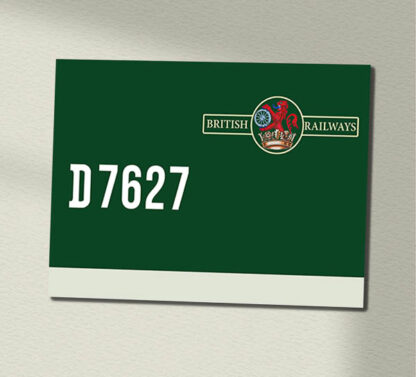 Class 25 D7627 Later Green Data Panel Sign