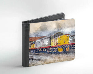 Class 37s on Thornaby Depot Art Prints Faux Leather Wallet