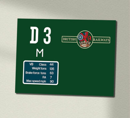 Class 44 D3 Green Data Panel Sign