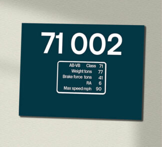 Class 71 BR Blue Data Panel Sign