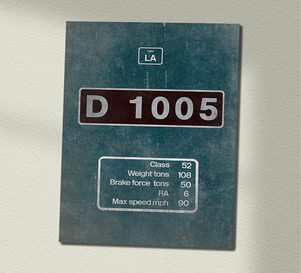 D1005 BR Blue data plate weathered Wall Sign D1005 BR Blue data plate weathered Wall Sign