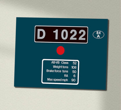 D1022 BR Blue data plate New Data Panel Sign