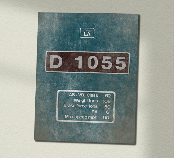 D1055 BR Blue data plate weathered Wall Sign D1055 BR Blue data plate weathered Wall Sign